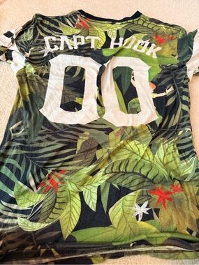 Disney Peter Pan Captain Hook Green Tropical Graphic Tee
